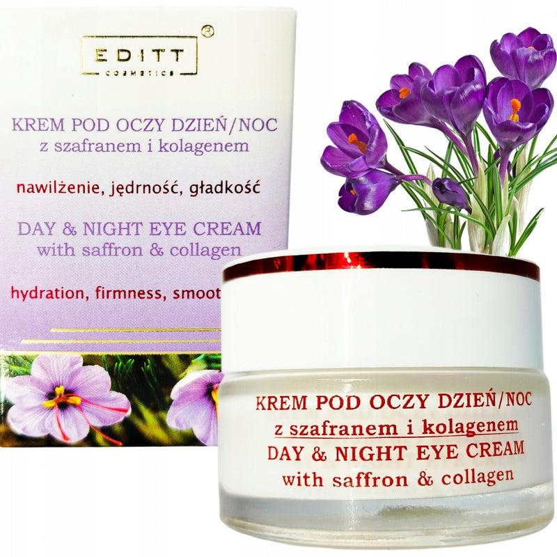 EDITT Pumpás bőrfiatalító szemránckrém sáfránnyal és kollagén 15g