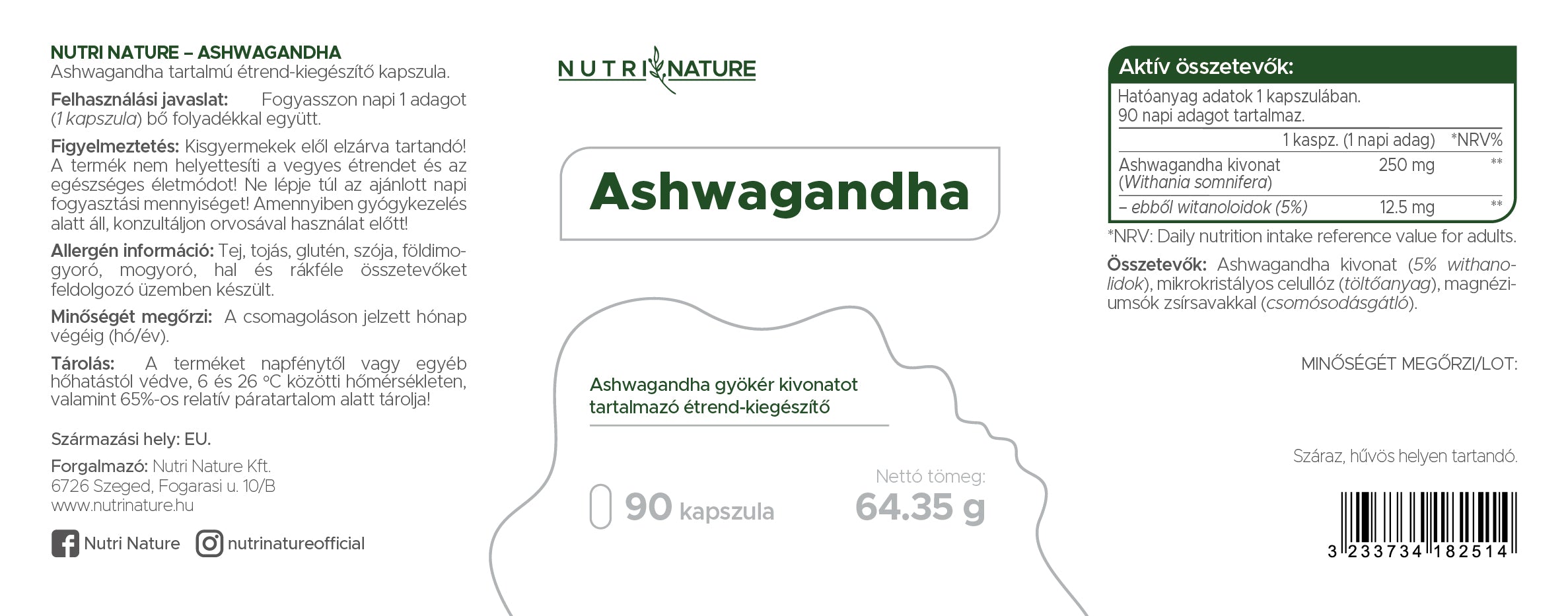 Nutri Nature Ashwagandha 90 db