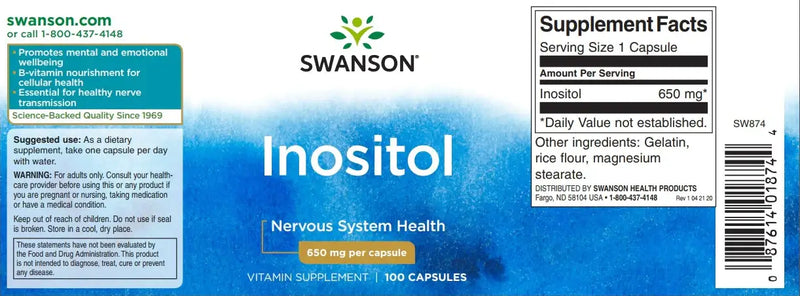 Swanson Inositol (inozitol) kapszula 650mg 100db