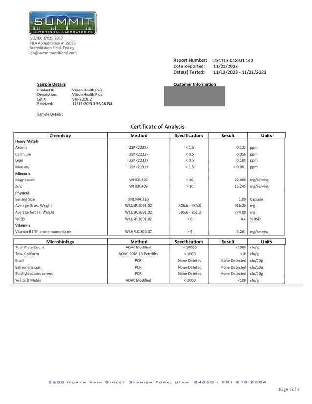 Usamedical Szemvitamin kapszula VISION MAX– 60 db