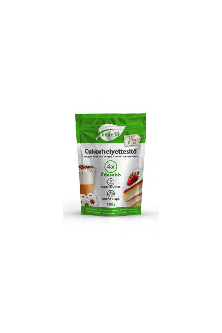 BENEFITT Cukorhelyettesítő (Eritrit, Stevia, Szukralóz) 4x erősségű 500g