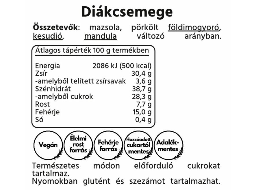 NATURA DIÁKCSEMEGE ( 200g )