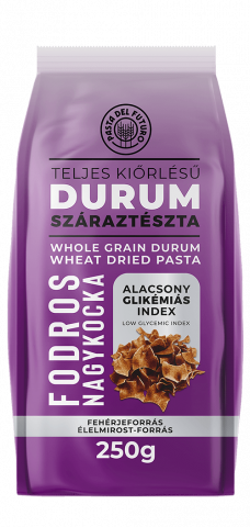 Famíliatészta teljes kiőrlésű durum fodros nagykocka 250 g