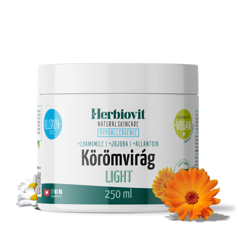 HERBIOVIT KÖRÖMVIRÁG KRÉM LIGHT A HIPERÉRZÉKENY BŐR ÁPOLÁSÁRA 250ml
