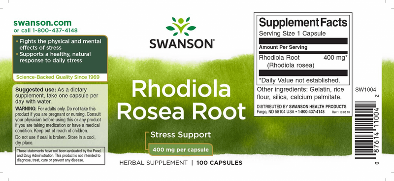 Swanson Rhodiola Rosea 100db