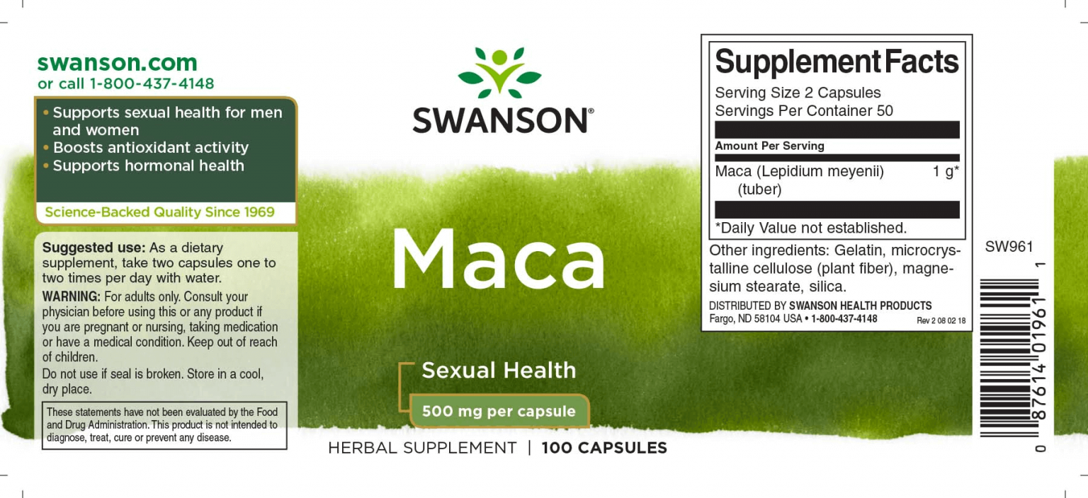 Swanson MACA 500mg kapszula 100db