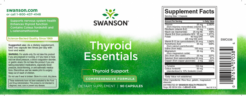 Swanson Pajzsmirigy komplex (Thyroid Essentials) 90db