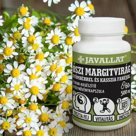 JAVALLAT ŐSZI MARGITVIRÁG GYÖMBÉRREL ÉS KASSZIA FAHÉJJAL kapszula 60db