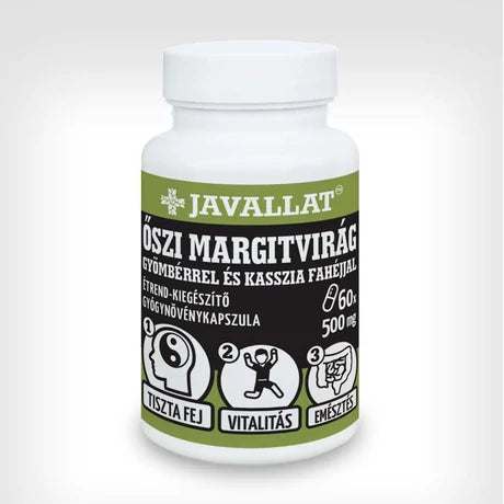 JAVALLAT ŐSZI MARGITVIRÁG GYÖMBÉRREL ÉS KASSZIA FAHÉJJAL kapszula 60db