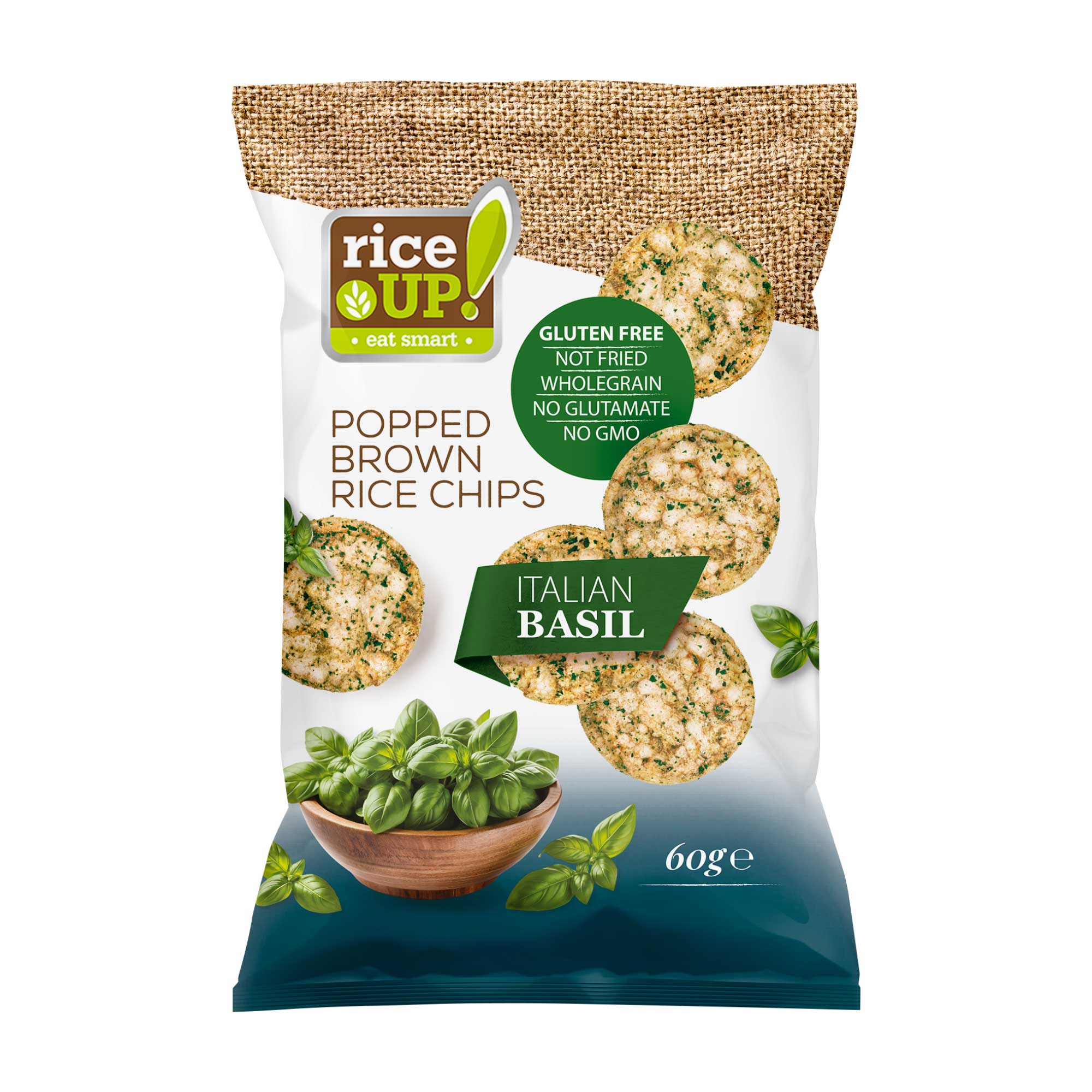 Rice Up Barnarizs chips olasz bazsalikom ( 60g )