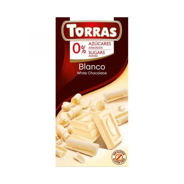 Torras fehércsokoládé édesítőszerrel 75g