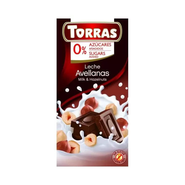 Torras Gluténmentes Tejcsokoládé Mogyoró Cukor Nélkül