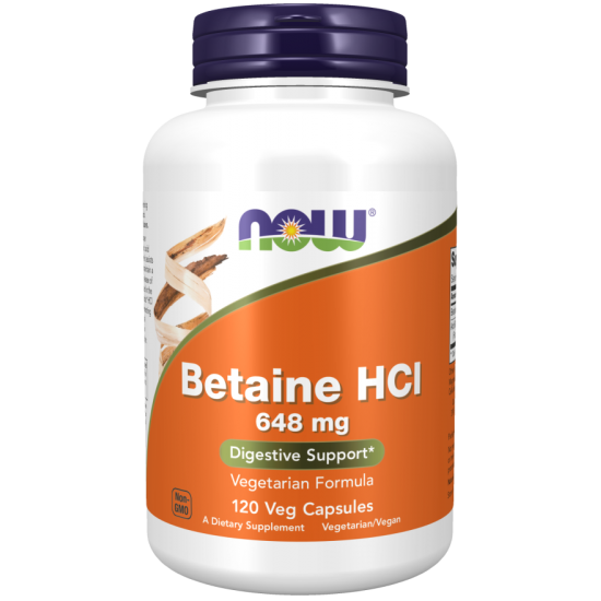 NOW Betaine HCl 648 mg 120db