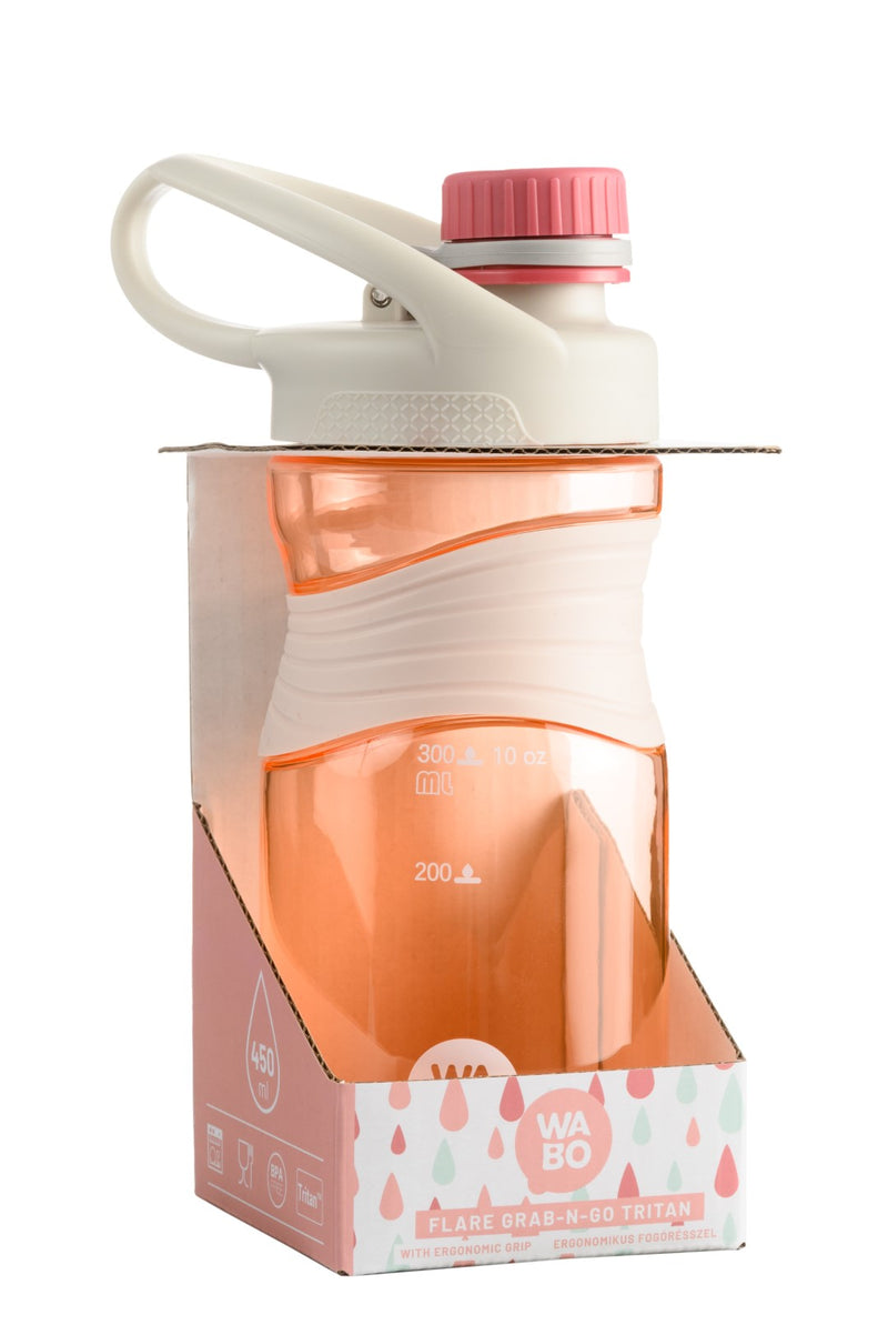 WABO BPA mentes műanyag kulacs csavaros kupakkal rózsaszín - 450 ml