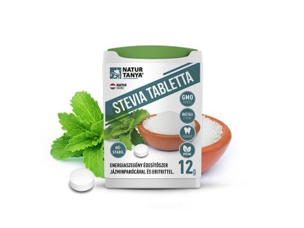 Natur Tanya® Stevia tabletta (Édesfű, Jázminpakóca) Mellékíz-mentes, természetes édesítőszer. 12g