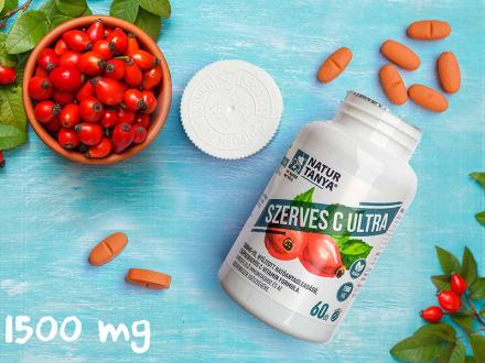 Natur Tanya SZERVES C ULTRA 1500 mg Retard C-vitamin, csipkebogyó kivonattal 60