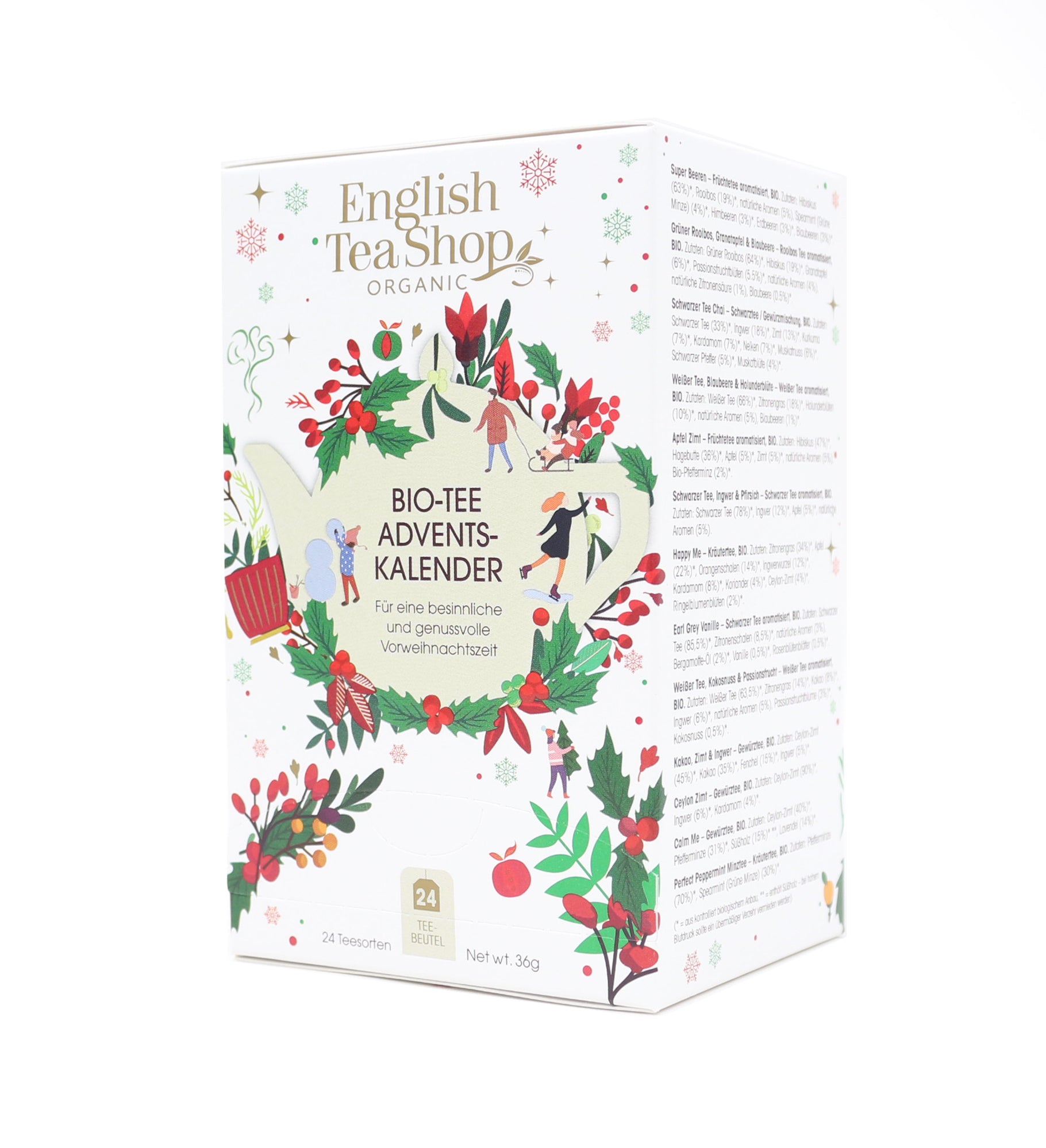 English Tea Shop 25 BIO ADVENTI KALENDÁRIUM TEAVÁLOGATÁS FEHÉR ( 25X )