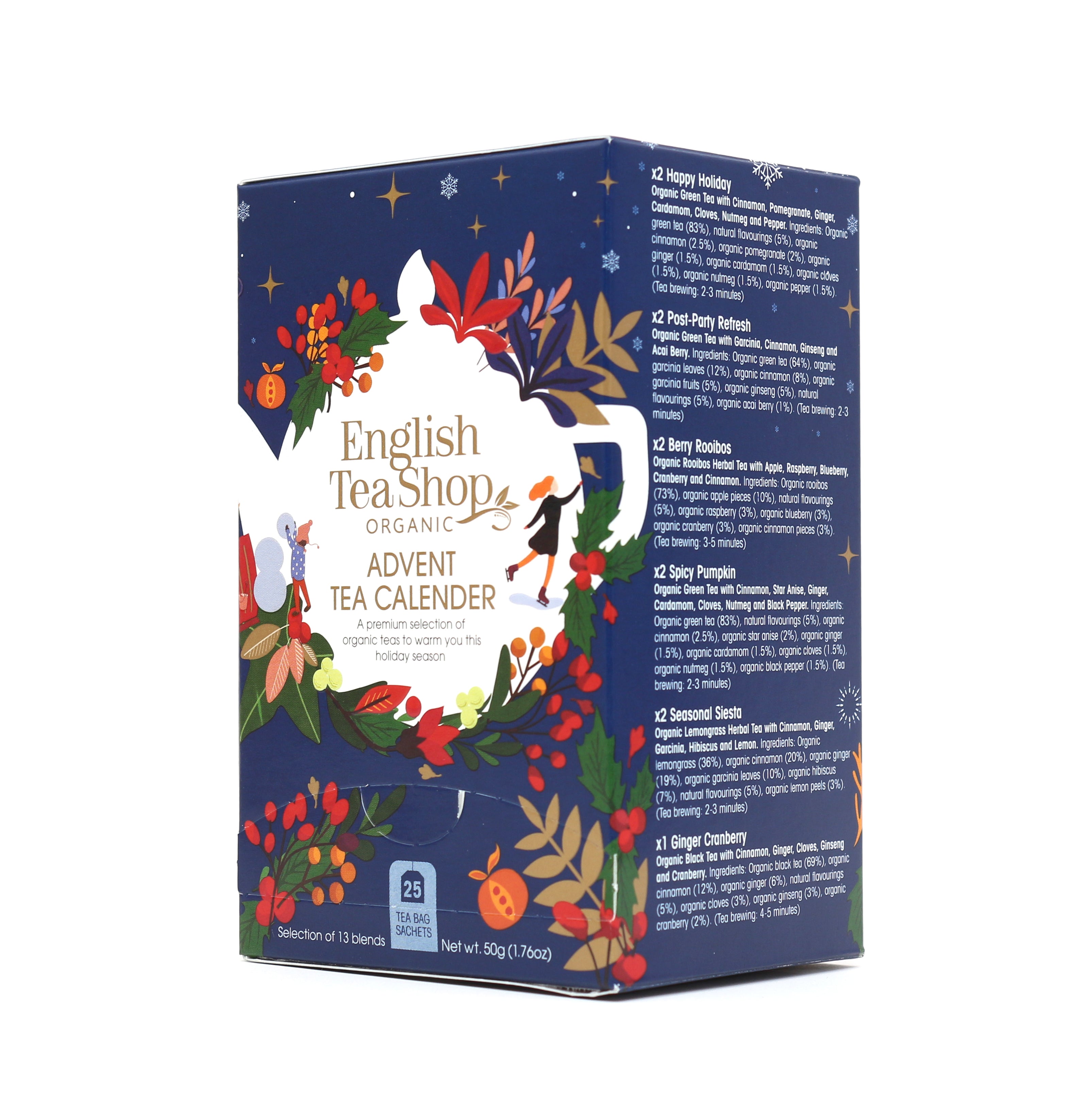 English Tea Shop 25  BIO ADVENTI KALENDÁRIUM TEAVÁLOGATÁS KÉK ( 25X )