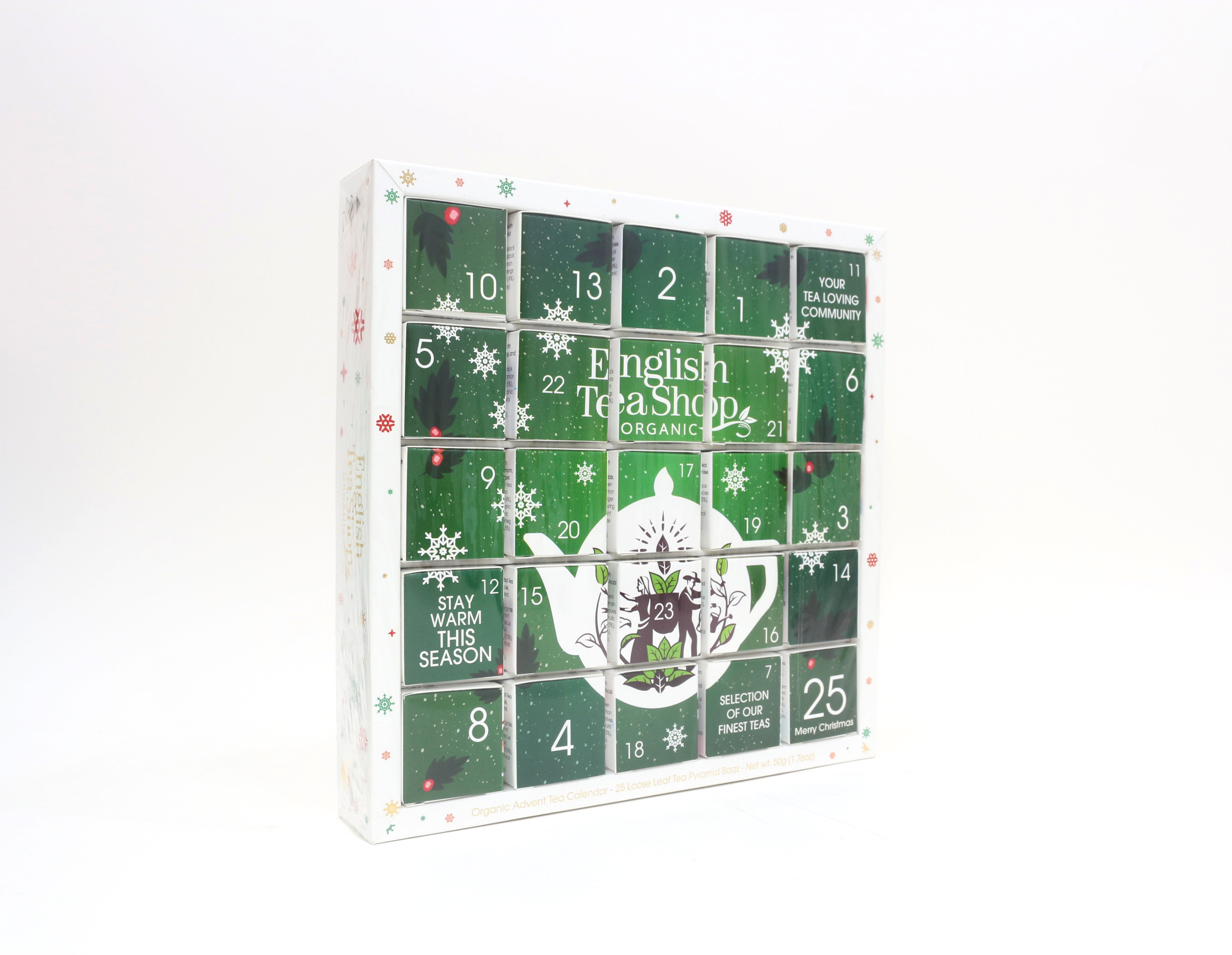 ETS 25 BIO ADVENTI KALENDÁRIUM ZÖLD "PUZZLE" TEAVÁLOGATÁS ( 25X )