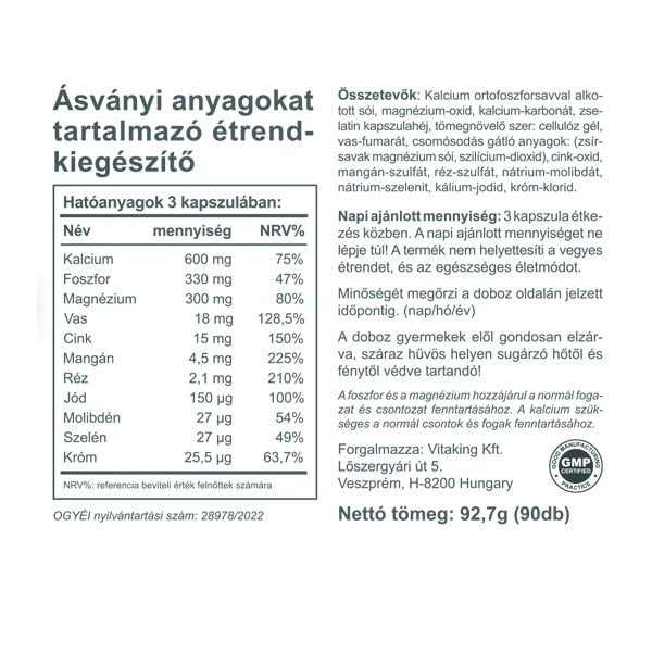 Vitaking Easy Mineral Ásványi anyag kapszula 90db