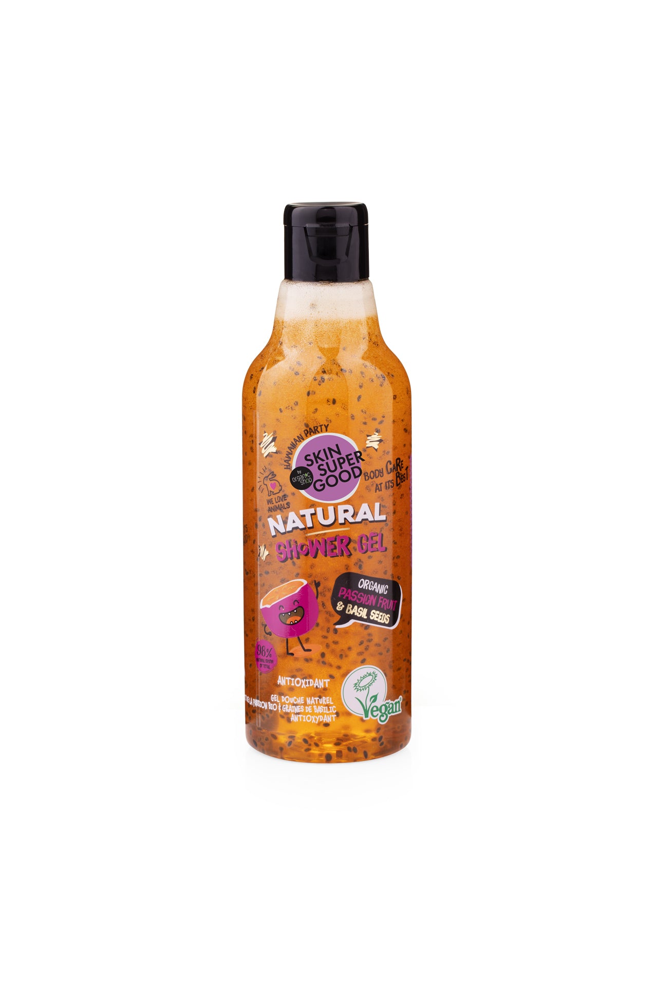 Skin Super Good natúr tusfürdő organikus maracujával & bazsalikom-maggal 250 ml