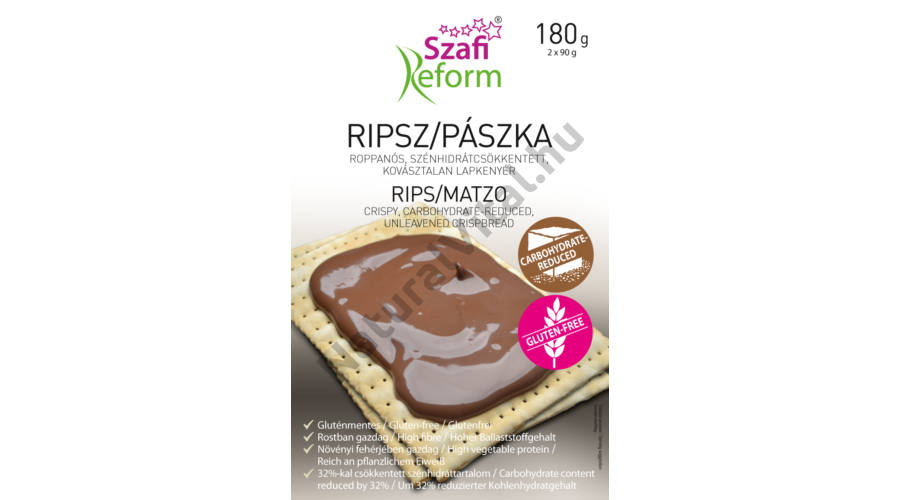 Szafi Reform Szénhidrátcsökkentett Ripsz / Pászka 180g