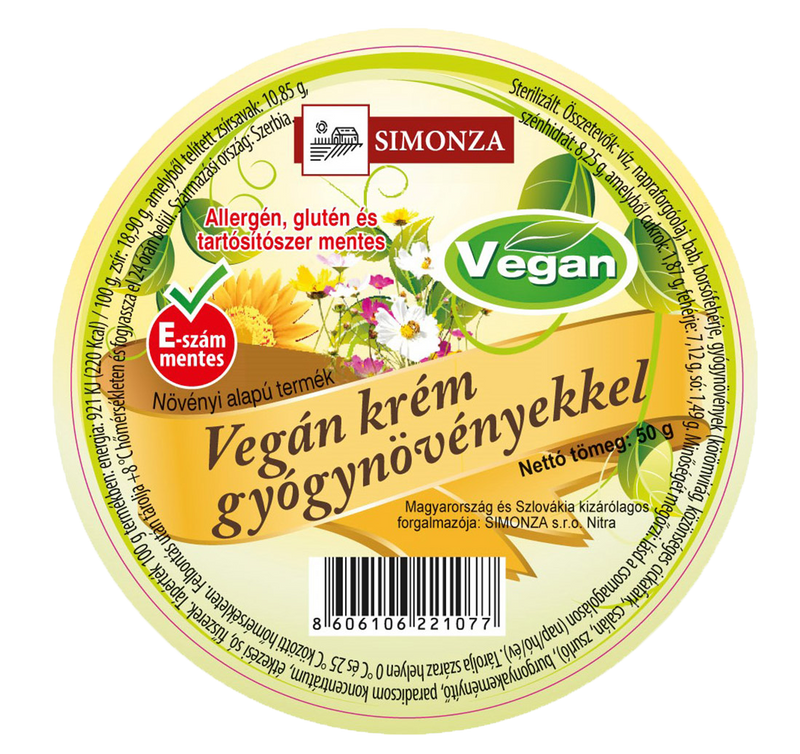 Simonza Vegán krém gyógynövényekkel 50g