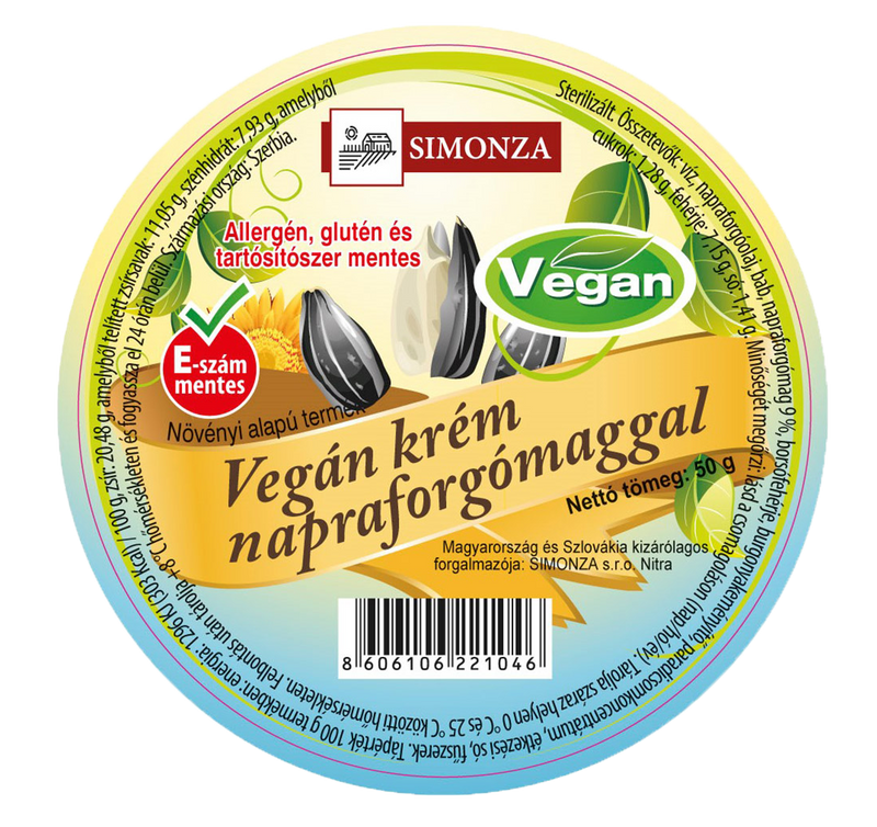 Simonza Vegán krém napraforgómaggal 50g