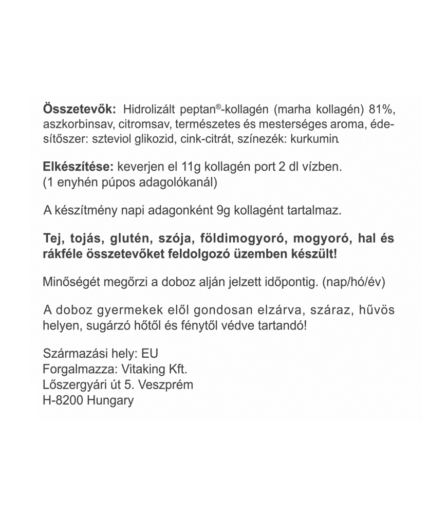 Vitaking Citromos Kollagén adagonként 500mg C-vitaminnal 330g