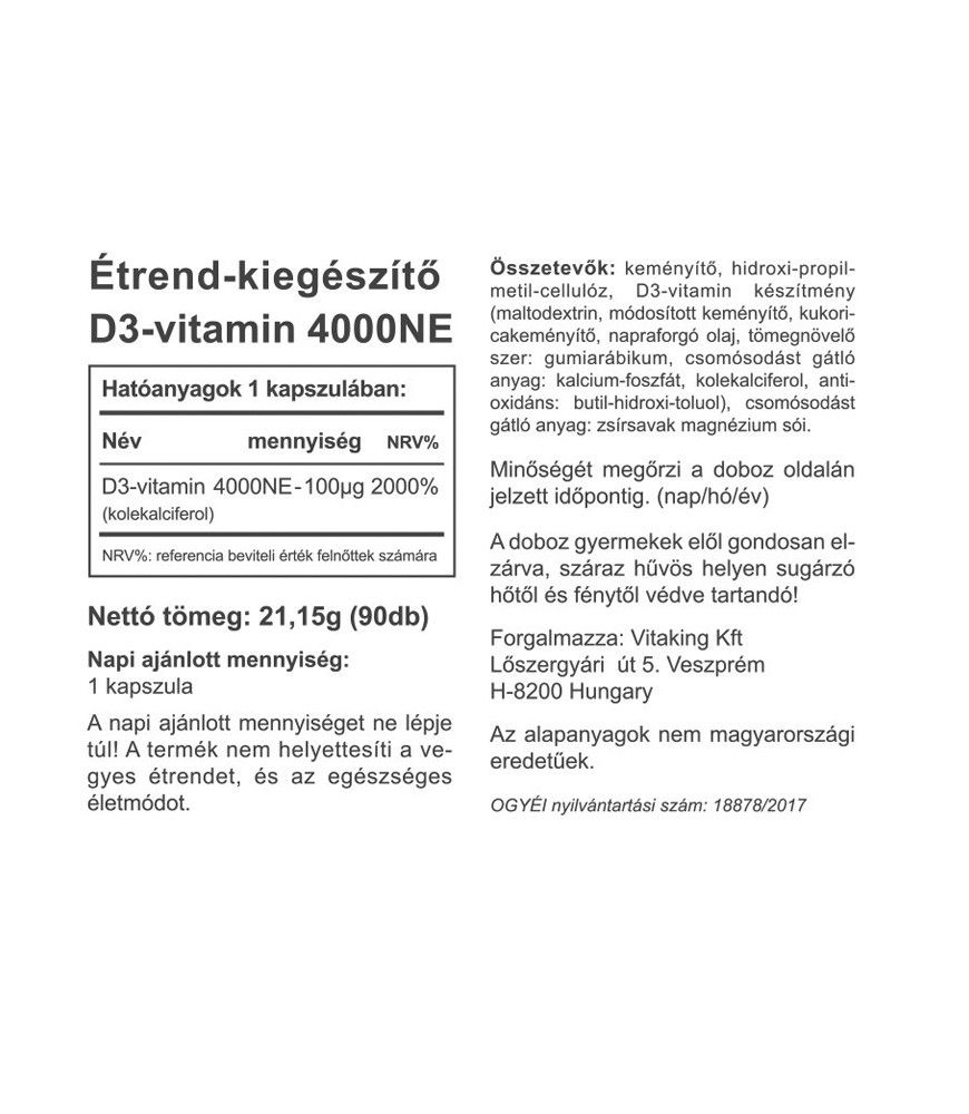 Vitaking D-4000 Ne Kapszula 90db