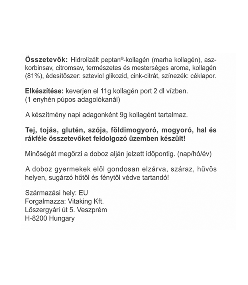 Vitaking Epres Kollagén adagonként 500mg C-vitaminnal 330g