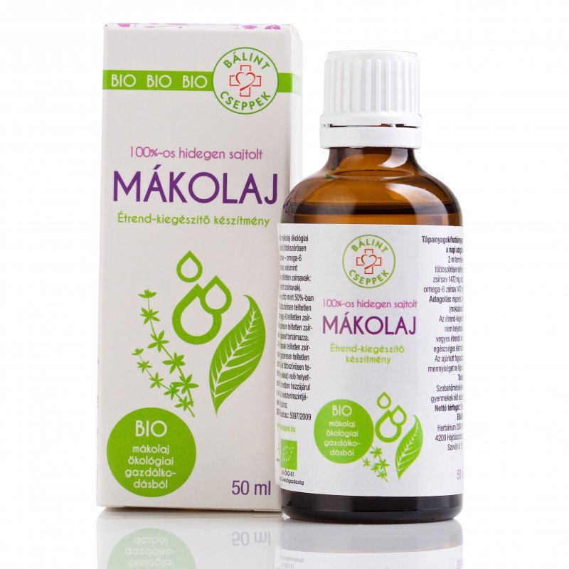 Bálint Cseppek Bio mákolaj 100% – 50ml