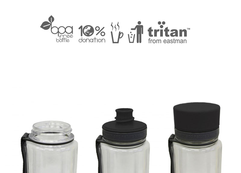 Equa Szimpla Fekete BPA-mentes műanyag kulacs 600 ml