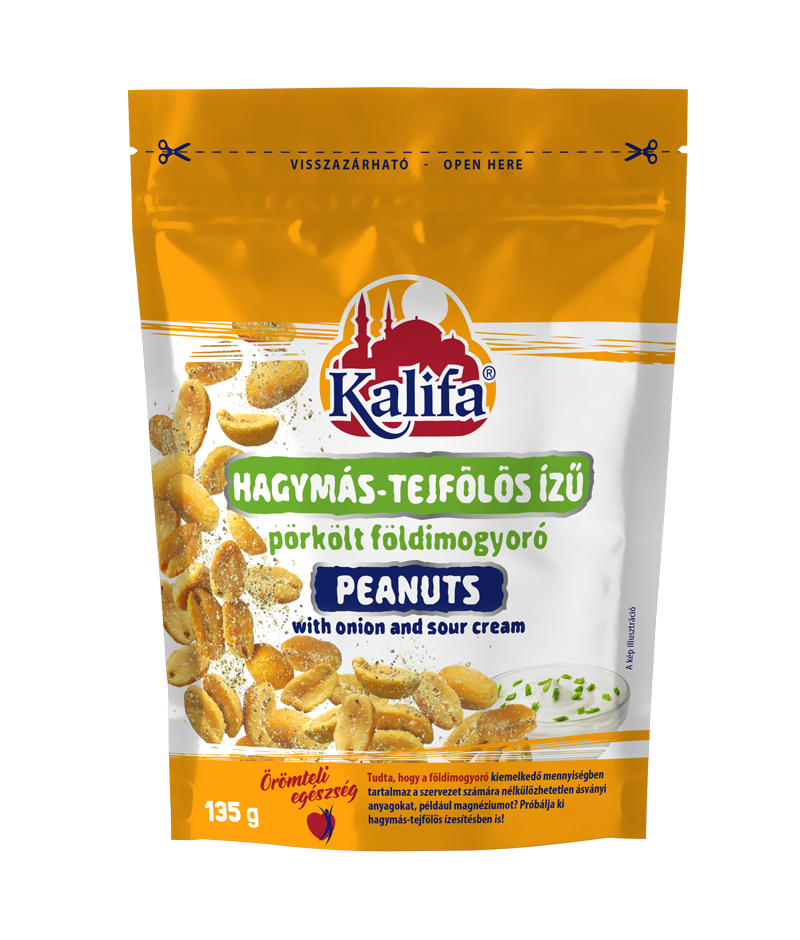 KALIFA  földimogyoró (hagymás-tejfölös) visszazárható 135g