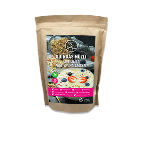 SZAFI FREE QUINOÁS MÜZLI LIOFILIZÁLT ERDEI GYÜMÖLCSÖKKEL (GLUTÉNMENTES) 250G