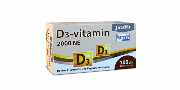 JutaVit D3-Vitamin 2000NE lágykapszula 100db