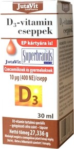 JutaVit D-vitamin 400NE 10µg cseppek gyerekeknek és csecsemőknek 30ml