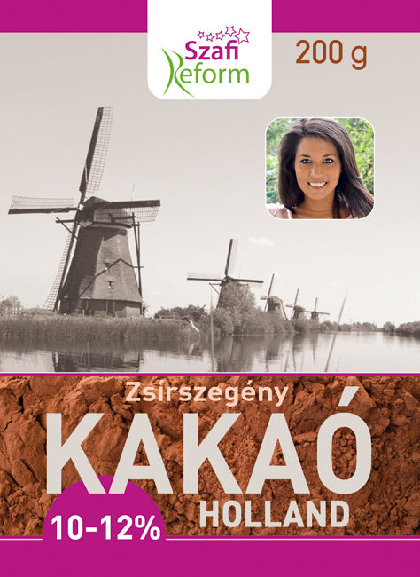 Szafi reform zsírszegény holland kakaópor (10-12% kakaóvaj tartalom) 200g
