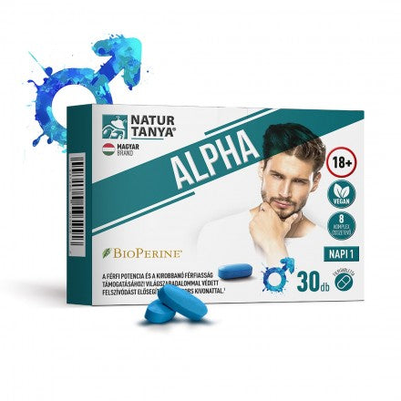 Natur Tanya® ALPHA - A férfi potencia és a kirobbanó férfiasság támogatásához! 8 komplex összetevővel, fermentált l-citrullinnal 30db