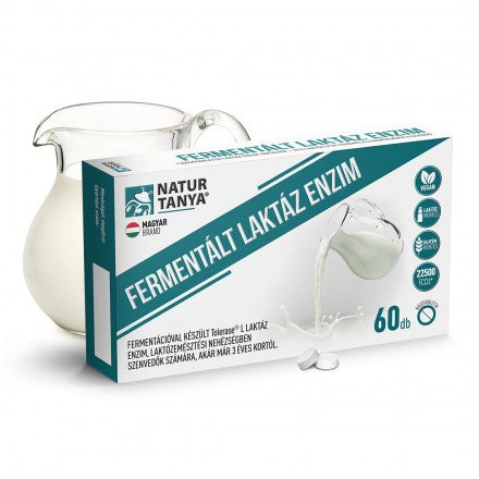 Natur Tanya® Fermentált laktáz enzim - Tolerase® L vezető laktáz enzim világmárka, laktózemésztési panaszokhoz 60db