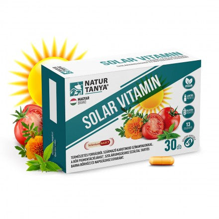 Natur Tanya® SOLAR VITAMIN - Világszabadalommal védett napozóvitamin, szoláriumozás, napozás vagy nap nélküli bőrpigmentációhoz 30db