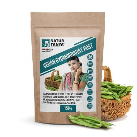 Natur Tanya® vegán gyomorbarát rost - Szabadalommal védett indiai guarbabból a Monash Egyetem LOW FODMAP tanúsítványával, IBS, SIBO esetén is. 150g