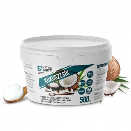 Dr. Natur étkek, Kókuszzsír. 100% szűrt, nem hidrogénezett, természetes, és többször is felhasználható. 500g
