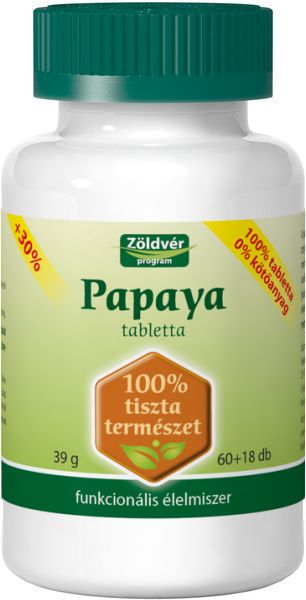 Zöldvér Papaya Tabletta 100% 60+18db
