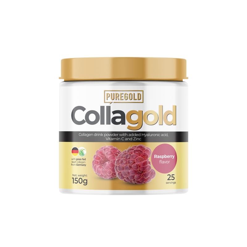 Puregold CollaGold Marha és Hal kollagén italpor hialuronsavval málna 150g