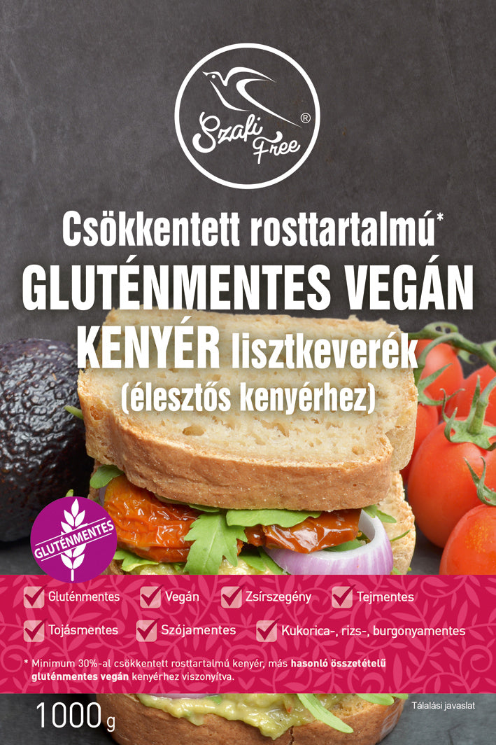 Szafi Free csökkentett rosttartalmú Gluténmentes Vegán Kenyér lisztkeverék (élesztős kenyérhez) 1000 g