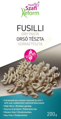 SZAFI REFORM ORSÓ - FUSILLI SZÁRAZTÉSZTA (GLUTÉNMENTES) 200 G