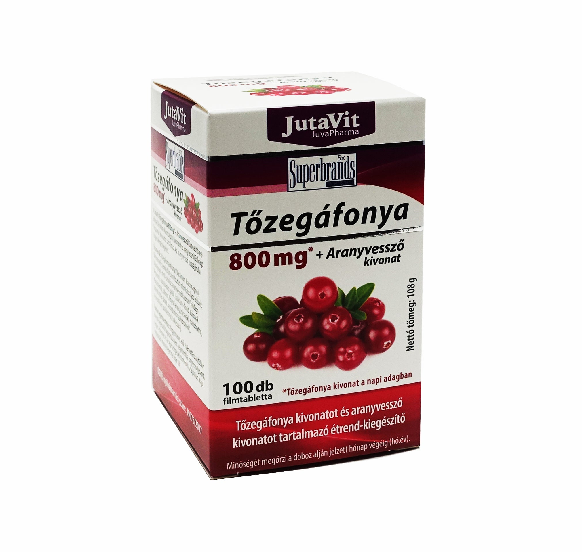 Jutavit Tőzegáfonya+Aranyvessző Kivonat Tabletta 100 db