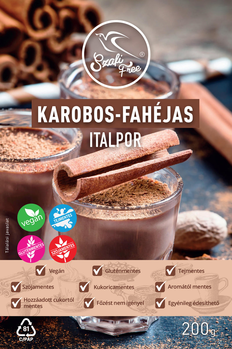SZAFI FREE INSTANT KAROBOS-FAHÉJAS ITALPOR (GLUTÉNMENTES) 200G